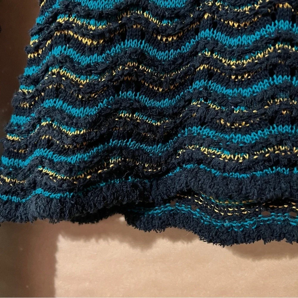 Ulla Johnson | Shirin Pullover Malachite Cosmic Wave Knit Sweater Ruffle Size S
